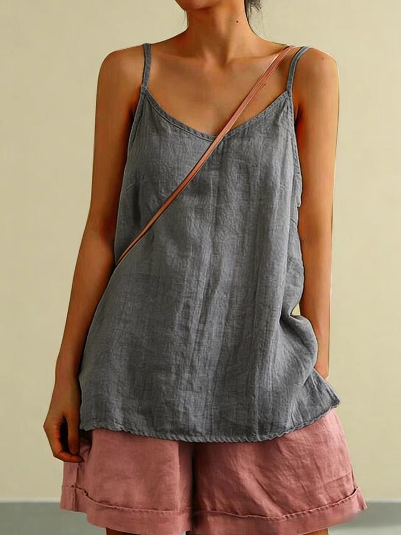 Cotton Linen Sleeveless Vest Women's Summer New Loose Cotton Linen Inner Match Sleeveless Versatile Bottoming Top NorixaFashion.com