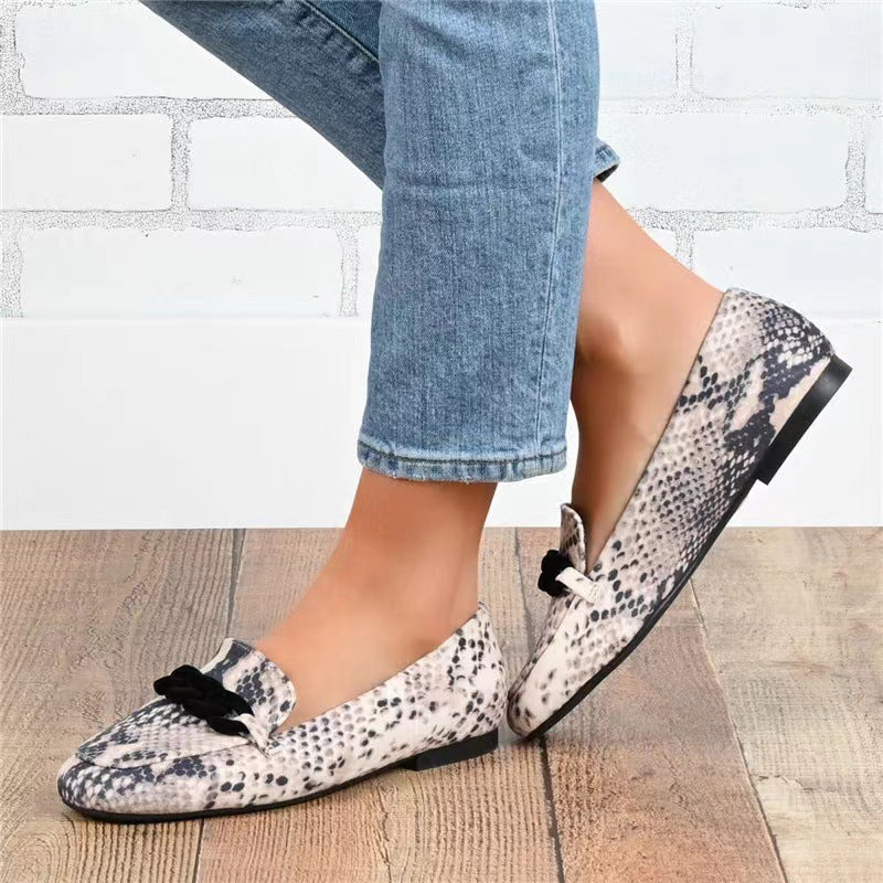 Women's Chain Slip-on Black Flat Casual Loafers LadyShow.Store
