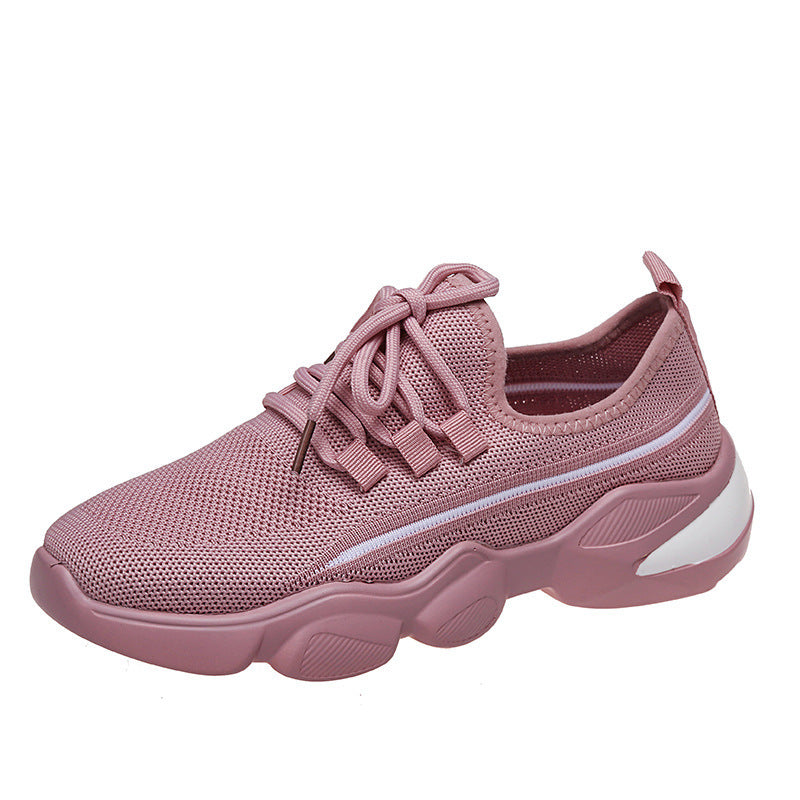 Sneakers Flying Woven Mesh Shoes Breathable Running Dad Shoes LadyShow.Store