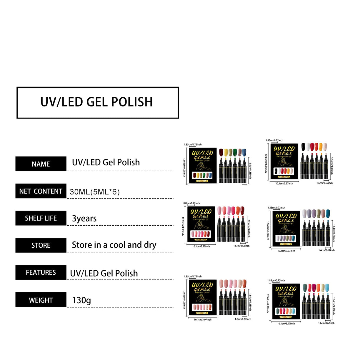 Nail Polish Pen 6pc 1box Tri Light Beauty