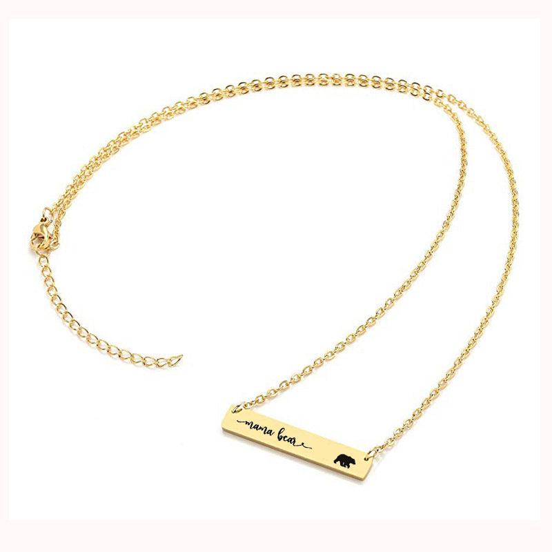 Titanium Steel Long Bar Necklace for Mother's Day Gift LadyShow.Store