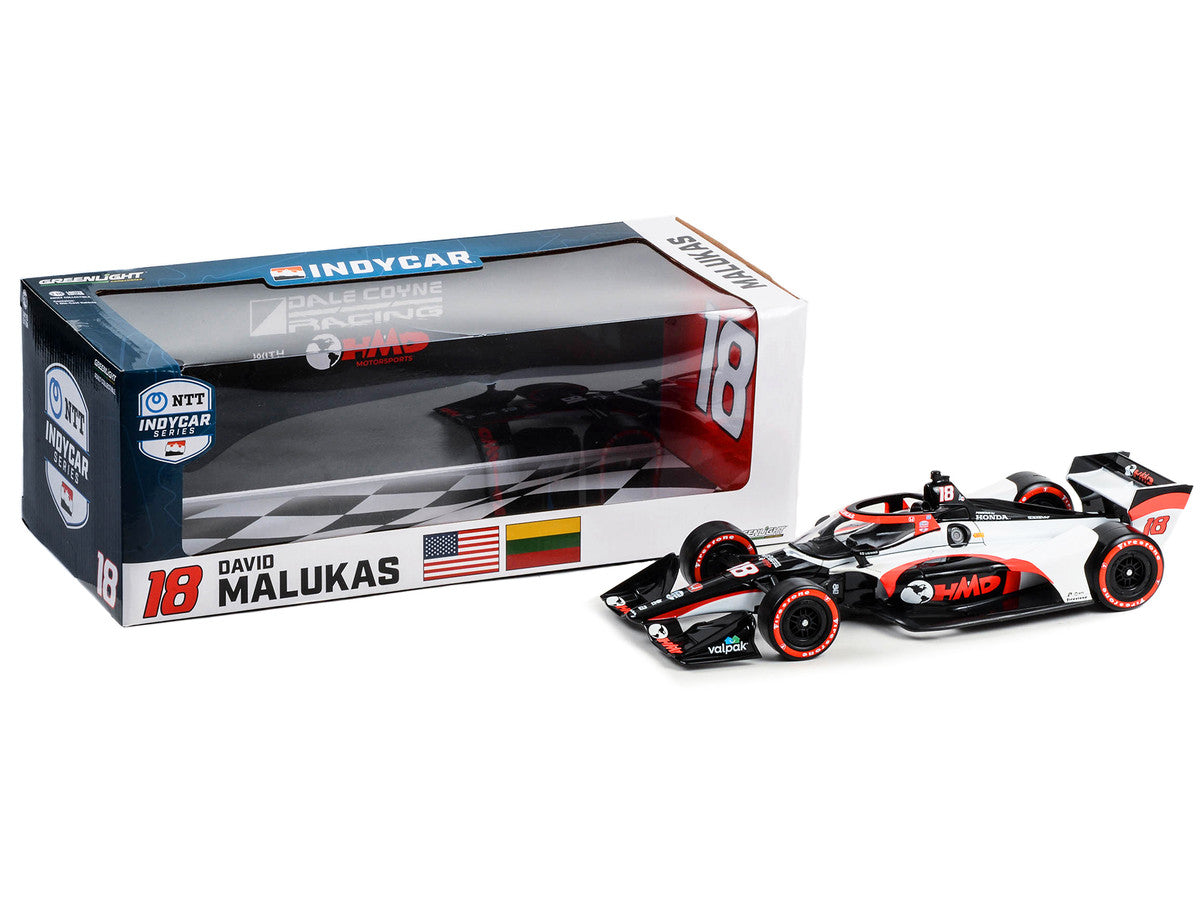 Dallara IndyCar #18 David Malukas "HMD Trucking" Dale Coyne Racing with HMD Motorsports (Road Course Configuration) "NTT IndyCar Series" (2023) 1/18 Diecast Model Car by Greenlight LuxuryLifeWay Online Store