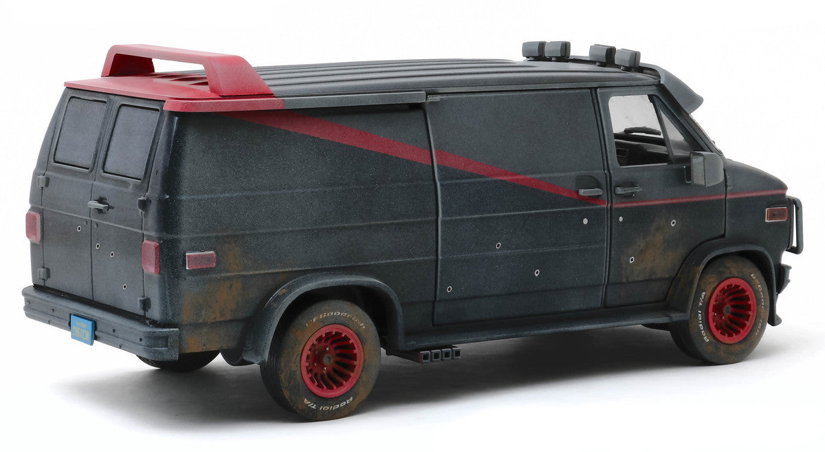 1983 GMC Vandura Black Weathered Version with Bullet Holes "The A-Team" (1983-1987) TV Series 1/18 Diecast Model Car by Greenlight LuxuryLifeWay Online Store