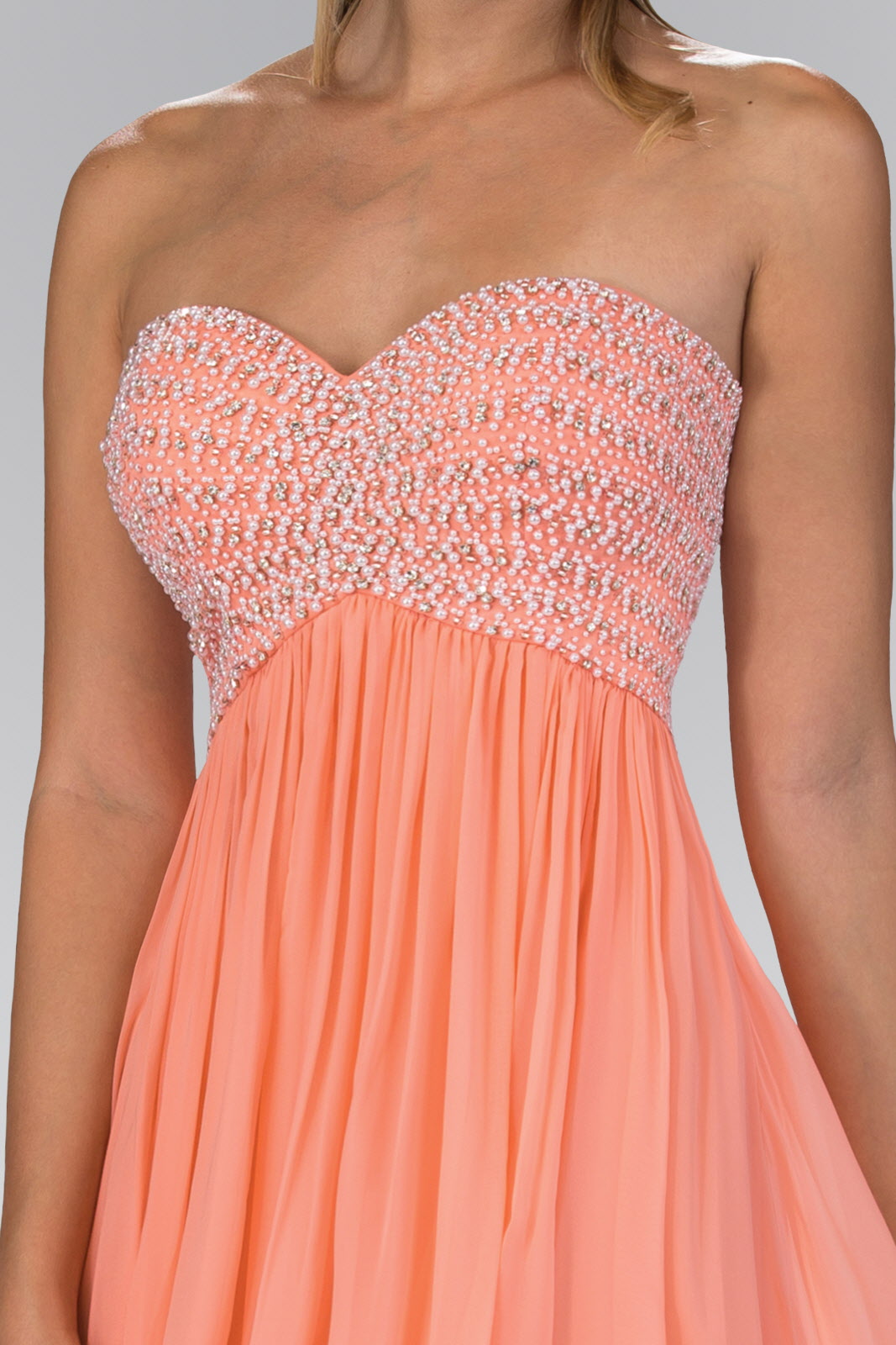 Beaded Bodice Strapless Floor Length Prom Dress LuxuryLifeWay Online Store