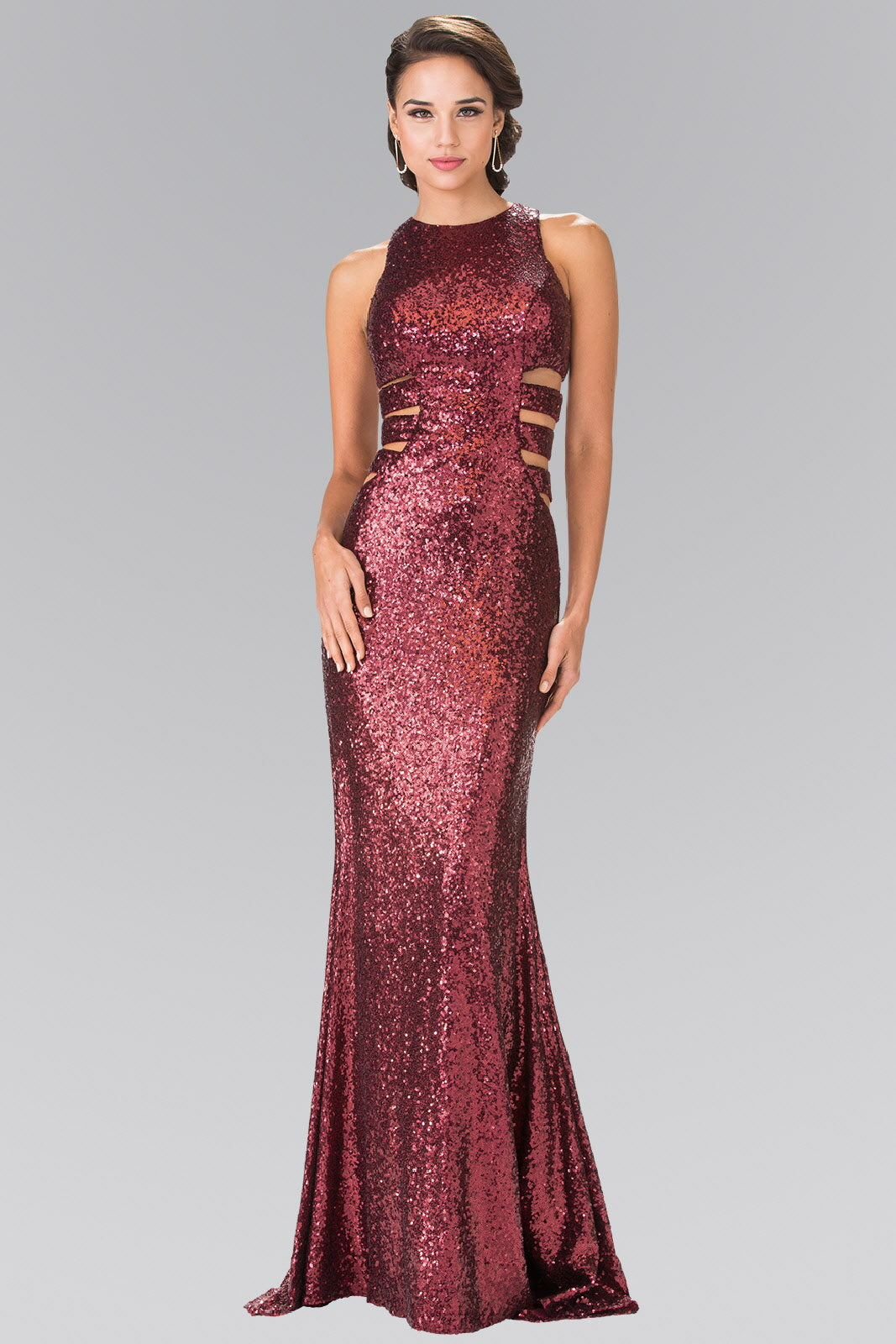 Sleeveless Sequin Long Dress with Side Cut-Out LuxuryLifeWay Online Store
