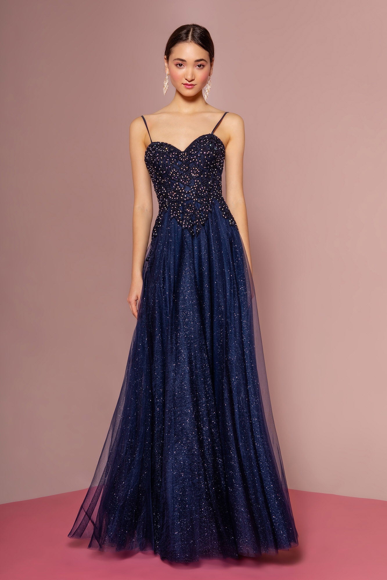 Embroidered Bodice and Mesh Glitter Floor Length Skirt LuxuryLifeWay Online Store