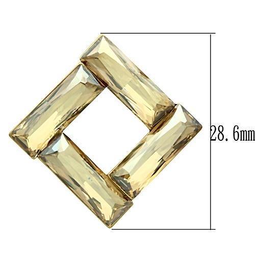 GL344 - IP Gold(Ion Plating) Brass Earrings with Top Grade Crystal in Topaz LuxuryLifeWay Online Store