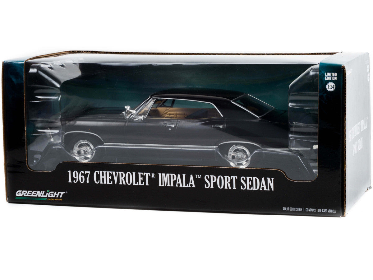 1967 Chevrolet Impala Sport Sedan Tuxedo Black 1/24 Diecast Model Car by Greenlight LuxuryLifeWay Online Store
