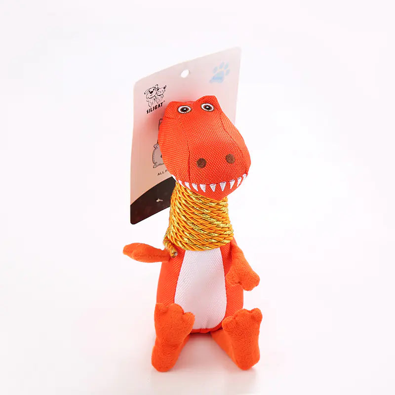 Plush Dinosaur Dog Toy with Sound and Chew Features Best YouTube Store