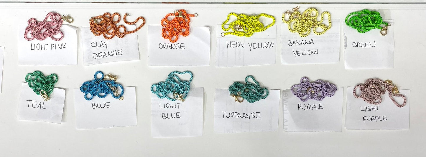 1mm Colorful Enamel Box Chains (G203-204) LuxuryLifeWay Online Store