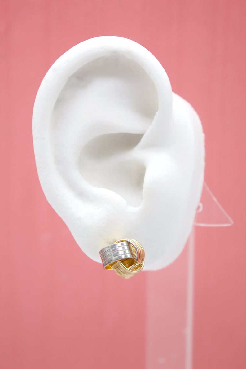 18K Gold Filled Wire Knot Rings Stud Earrings LuxuryLifeWay Online Store