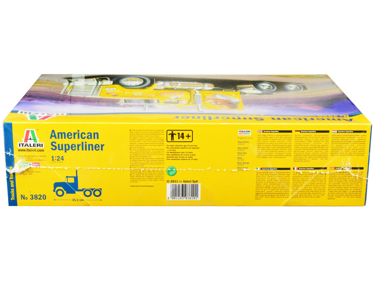 Skill 5 Model Kit American Superliner Truck Tractor "Lady Butterfly" 1/24 Scale Model by Italeri LuxuryLifeWay Online Store