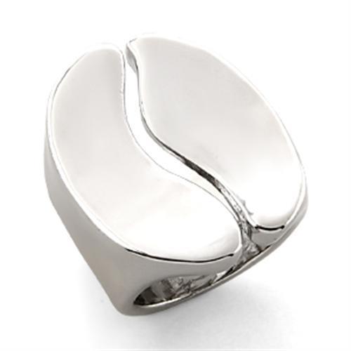 LO206 - Rhodium White Metal Ring with No Stone LuxuryLifeWay Online Store