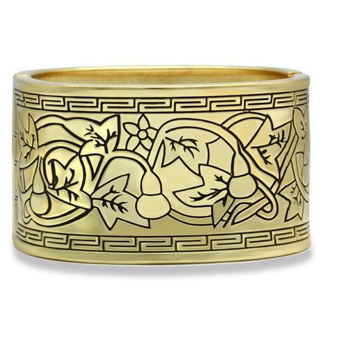 LO2120 - Flash Gold White Metal Bangle with No Stone LuxuryLifeWay Online Store