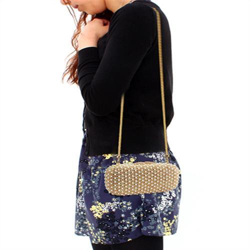 LO2377 - Gold White Metal Clutch with Top Grade Crystal in Multi Color LuxuryLifeWay Online Store