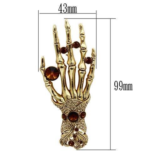LO2418 - Gold White Metal Brooches with Top Grade Crystal in Multi Color LuxuryLifeWay Online Store