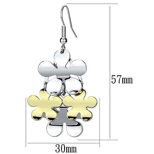 LO2686 - Gold+Rhodium Iron Earrings with No Stone LuxuryLifeWay Online Store