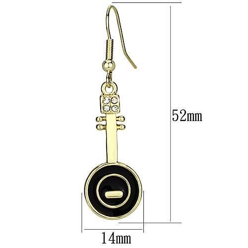 LO2746 - Gold Iron Earrings with Top Grade Crystal in Clear LuxuryLifeWay Online Store