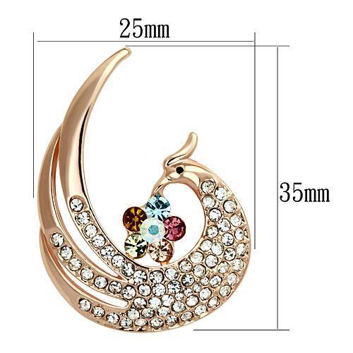 LO2774 - Flash Rose Gold White Metal Brooches with Top Grade Crystal in Multi Color LuxuryLifeWay Online Store