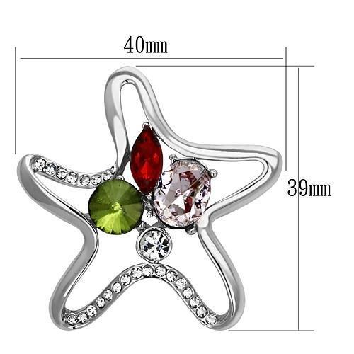 LO2912 - Imitation Rhodium White Metal Brooches with Synthetic Acrylic in Multi Color LuxuryLifeWay Online Store