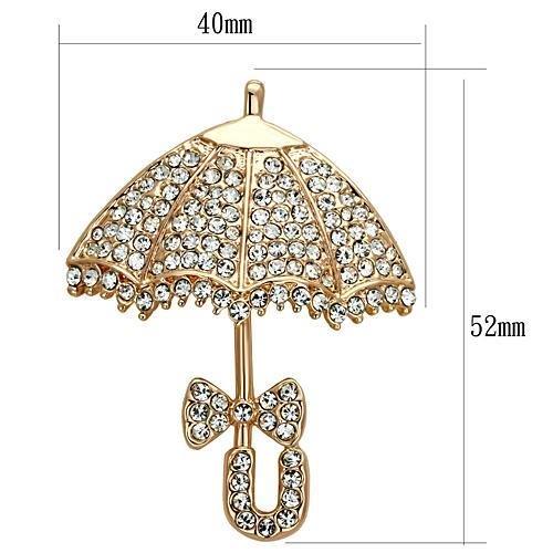 LO2937 - Flash Rose Gold White Metal Brooches with Top Grade Crystal in Clear LuxuryLifeWay Online Store