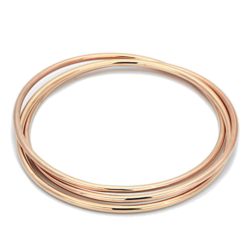 LO3072 - Rose Gold Brass Bangle with No Stone LuxuryLifeWay Online Store