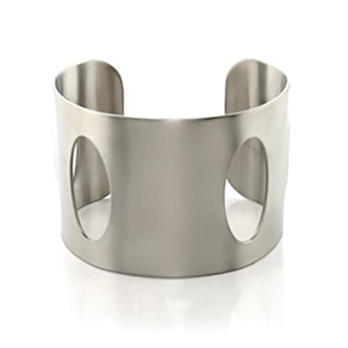 LO483 Stainless Steel Bangle with No Stone in No Stone LuxuryLifeWay Online Store