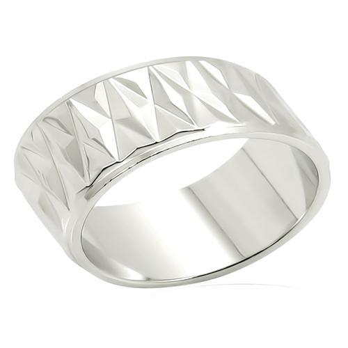LO986 - Imitation Rhodium Brass Ring with No Stone LuxuryLifeWay Online Store