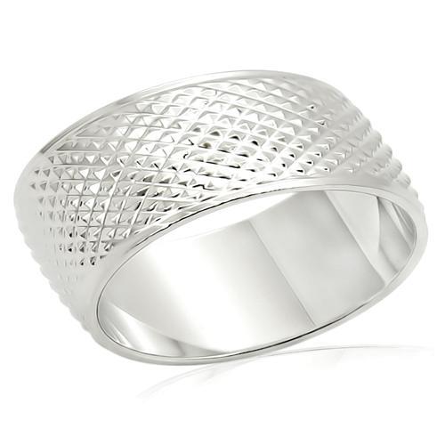 LO988 - Imitation Rhodium Brass Ring with No Stone LuxuryLifeWay Online Store