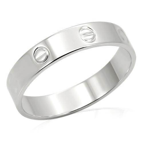 LO992 - Imitation Rhodium Brass Ring with No Stone LuxuryLifeWay Online Store