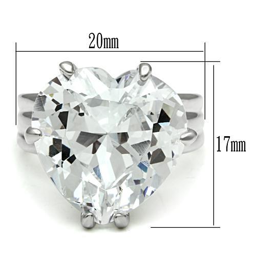 LOS543 - Silver 925 Sterling Silver Ring with AAA Grade CZ in Clear LuxuryLifeWay Online Store