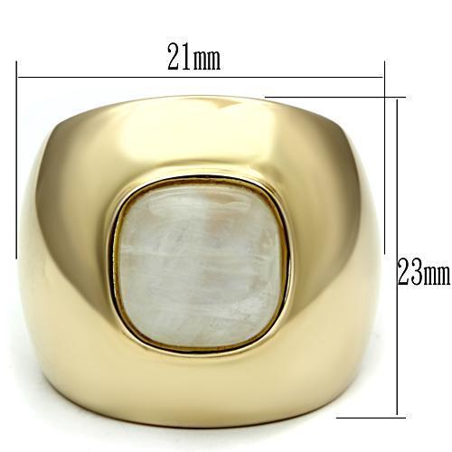 LOS544 - Gold 925 Sterling Silver Ring with Semi-Precious Moon Stone in White LuxuryLifeWay Online Store