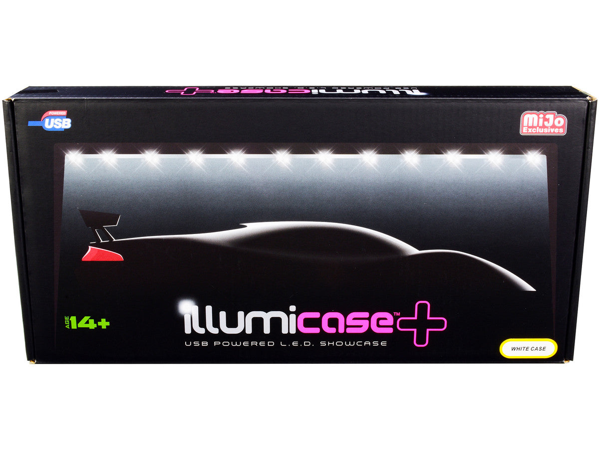 White Collectible Display Show Case Illumicase+ with LED Lights and Mirror Base and Back for 1/64 1/43 1/32 1/24 1/18 Scale Models by Illumibox LuxuryLifeWay Online Store