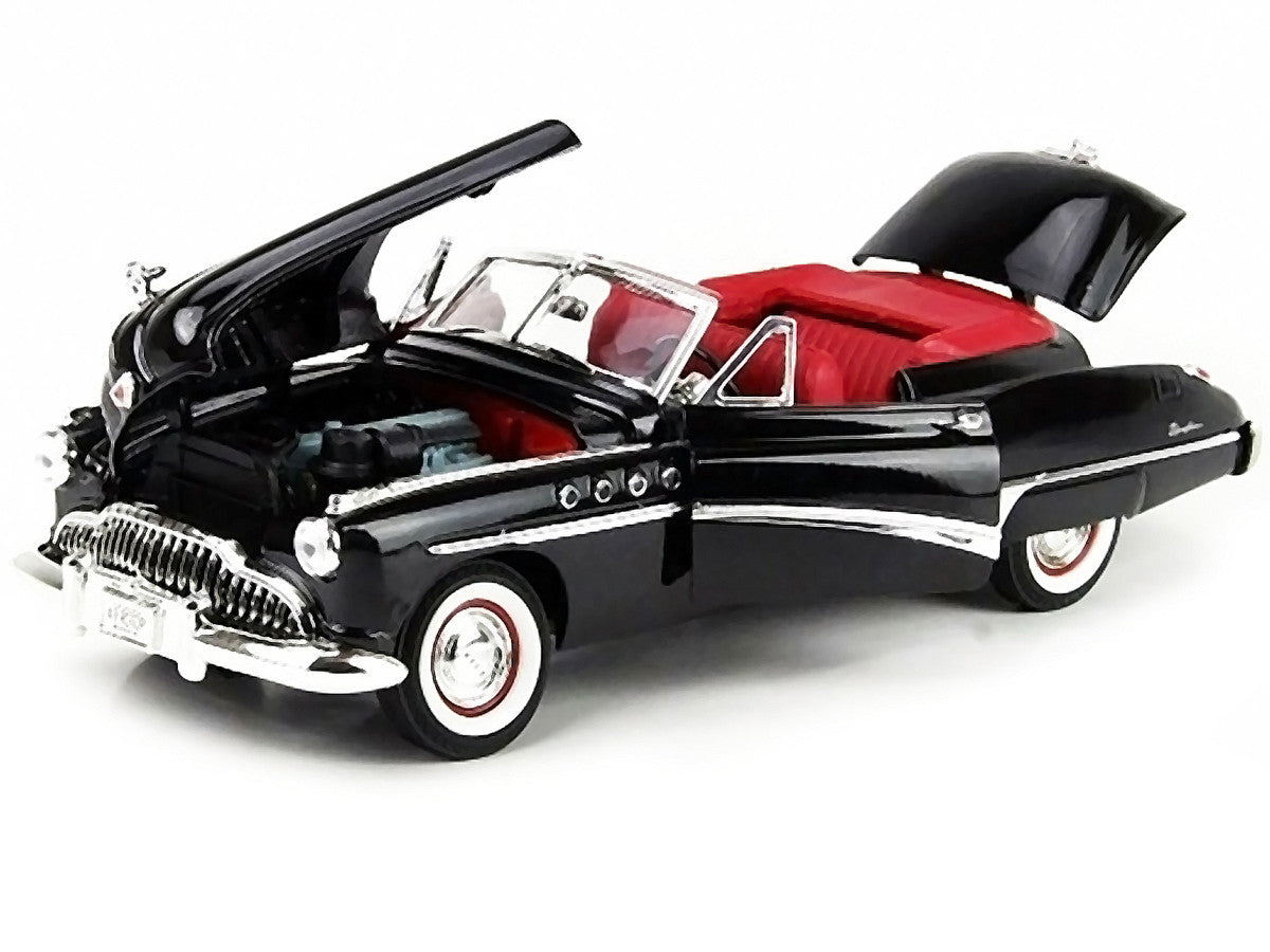 1949 Buick Roadmaster Black with Red Interior 1/18 Diecast Model Car by Motormax LuxuryLifeWay Online Store