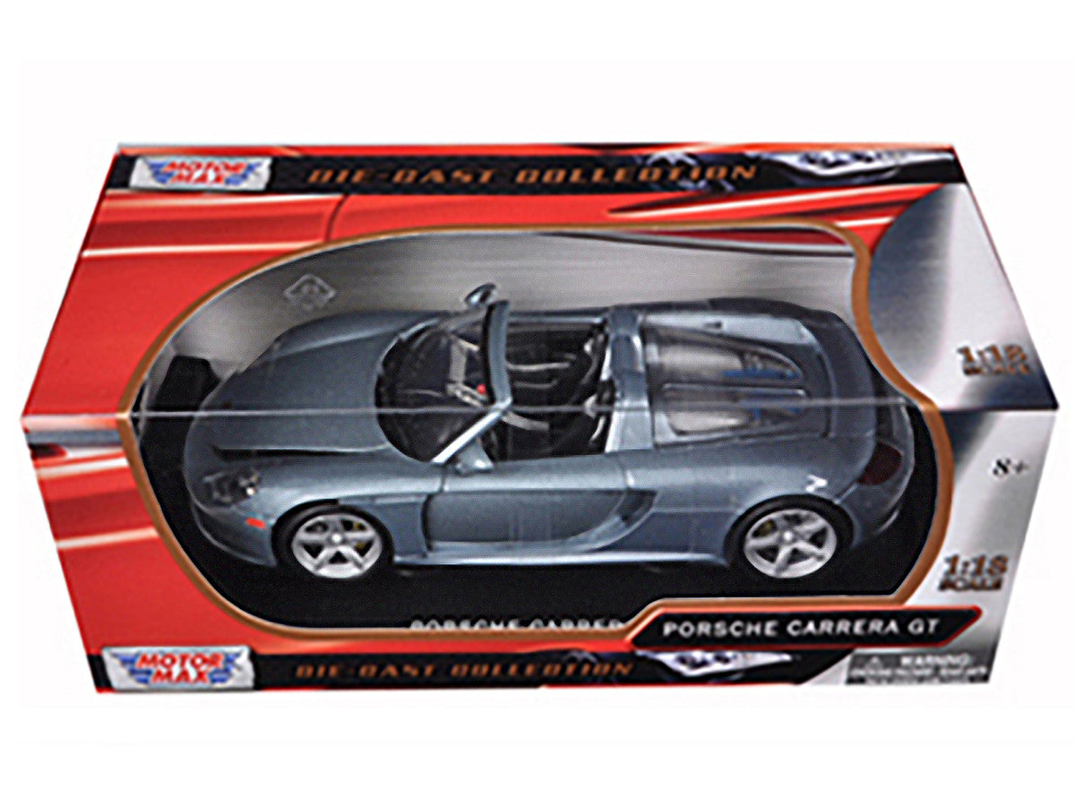 Porsche Carrera GT Silver with Black Interior 1/18 Diecast Model Car by Motormax LuxuryLifeWay Online Store