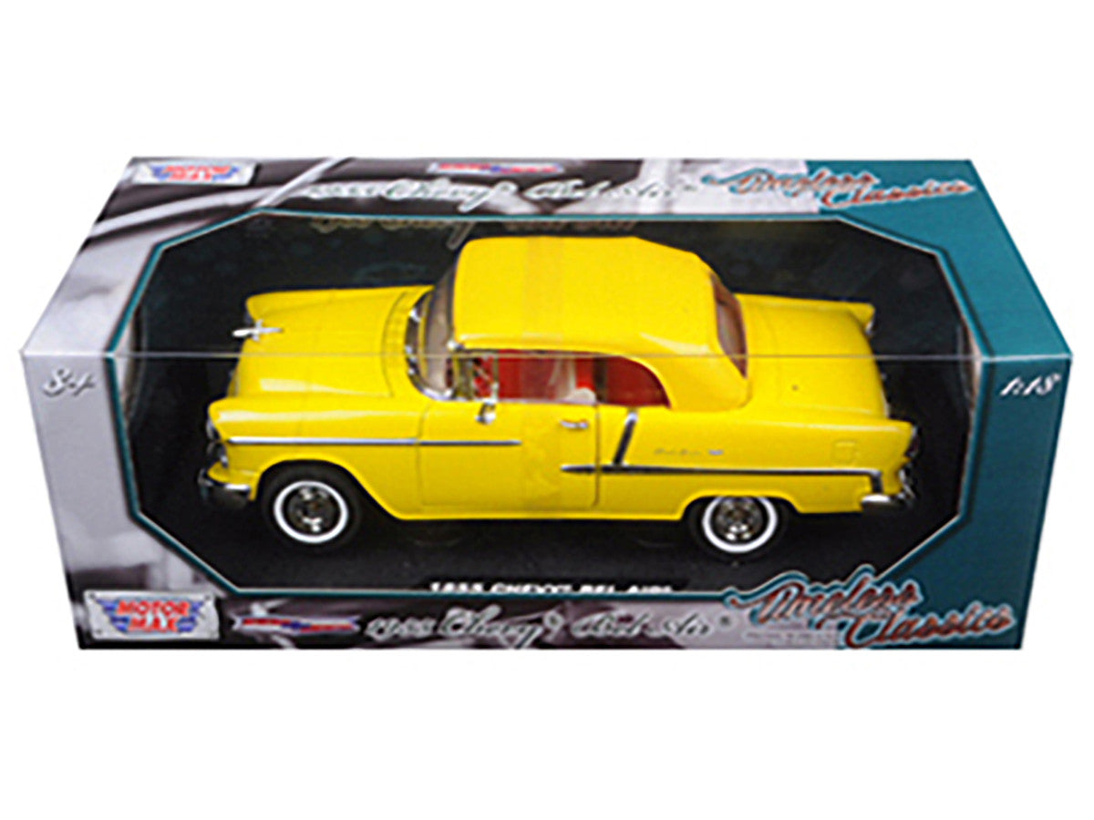 1955 Chevrolet Bel Air Convertible Soft Top Yellow "Timeless Classics" 1/18 Diecast Model Car by Motormax LuxuryLifeWay Online Store