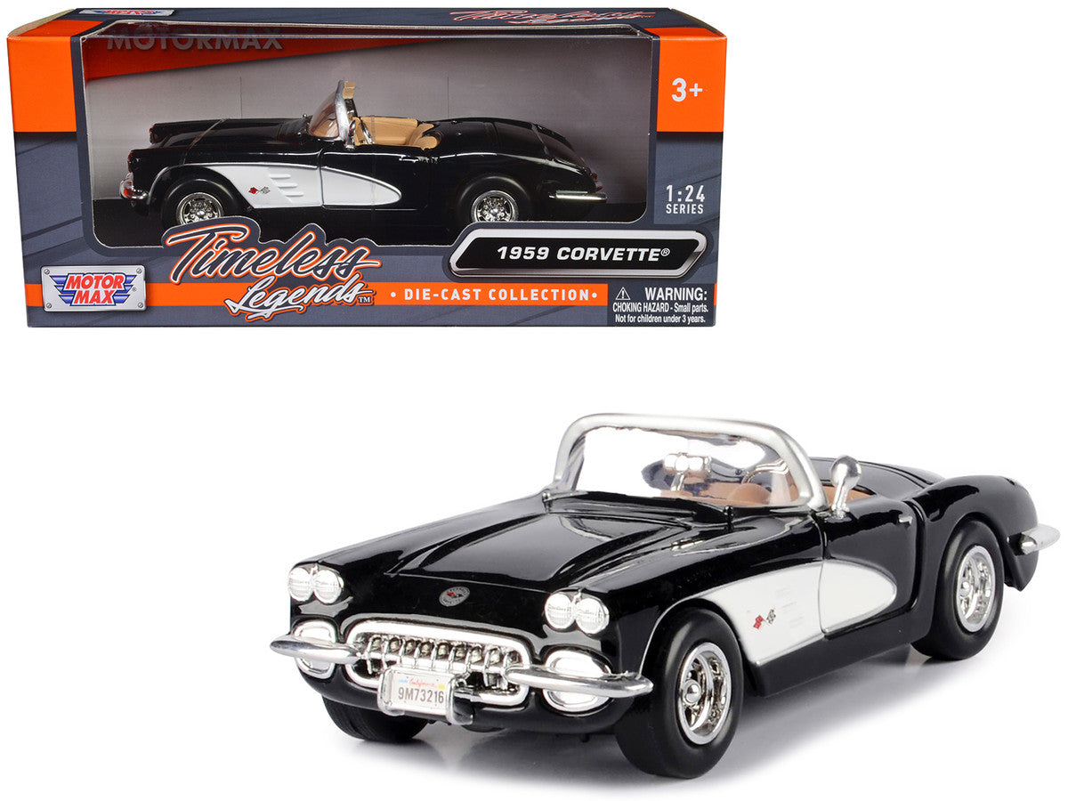 1959 Chevrolet Corvette Black 1/24 Diecast Model Car by Motormax LuxuryLifeWay Online Store