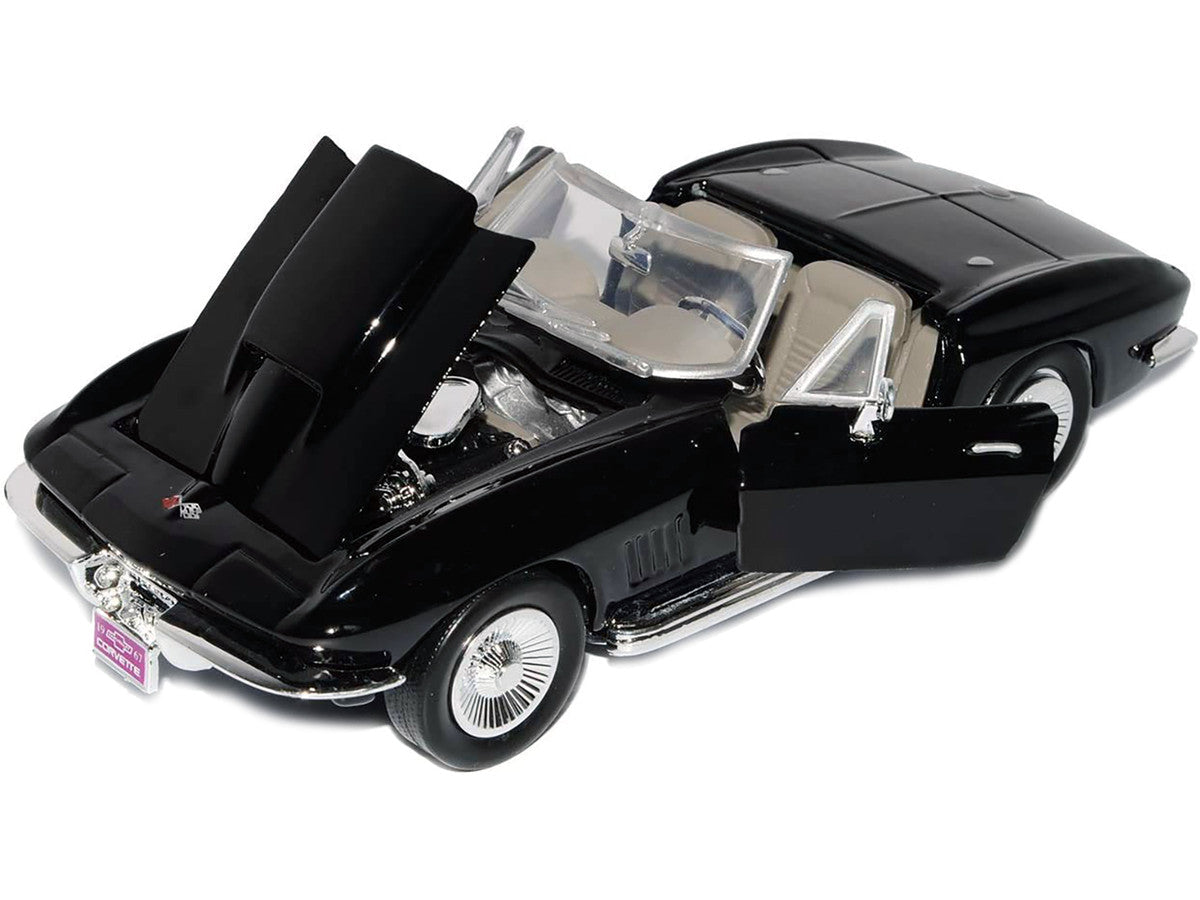 1967 Chevrolet Corvette Convertible Black 1/24 Diecast Model Car by Motormax LuxuryLifeWay Online Store