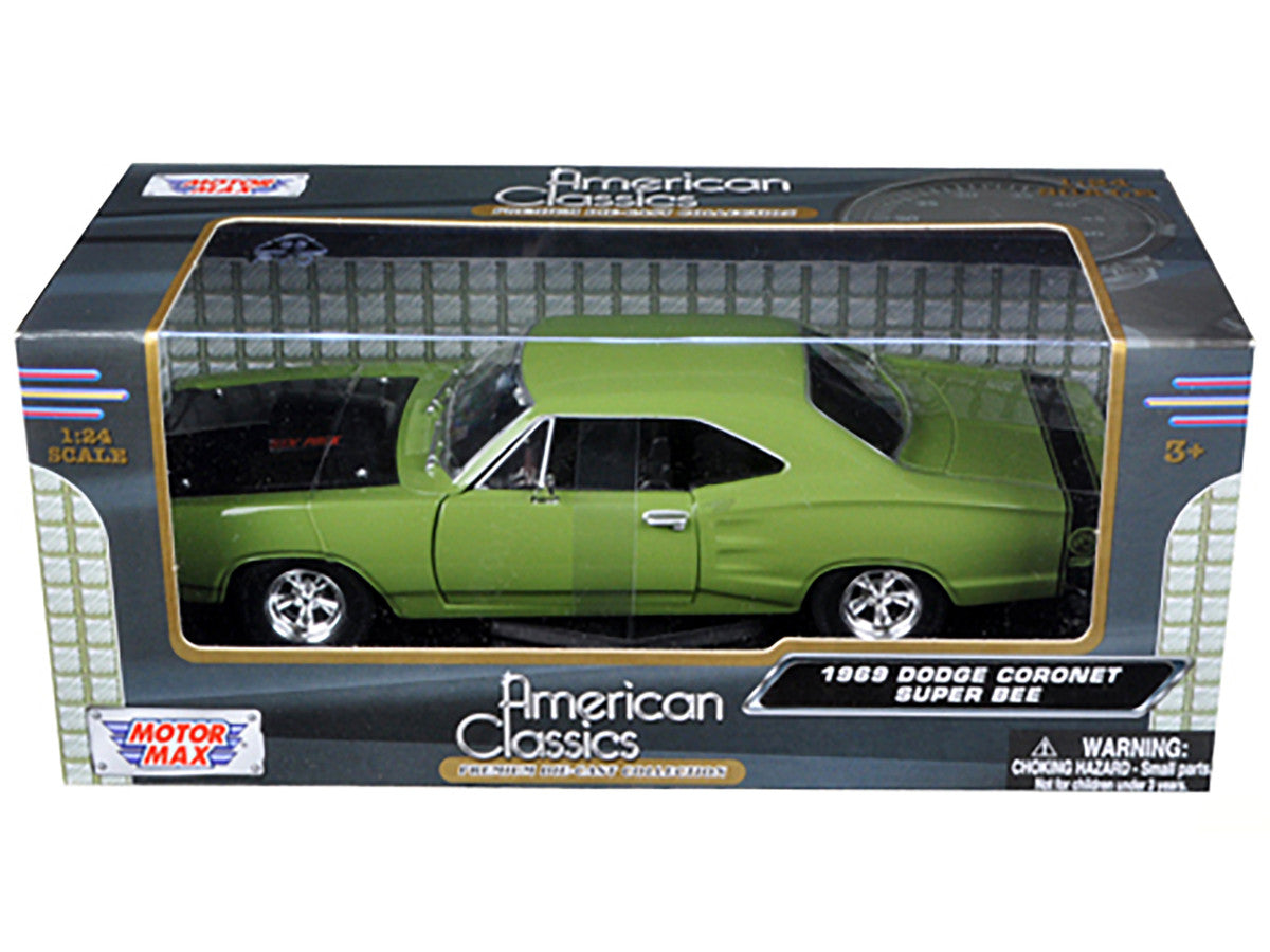1969 Dodge Coronet Super Bee Green 1/24 Diecast Model Car by Motormax LuxuryLifeWay Online Store