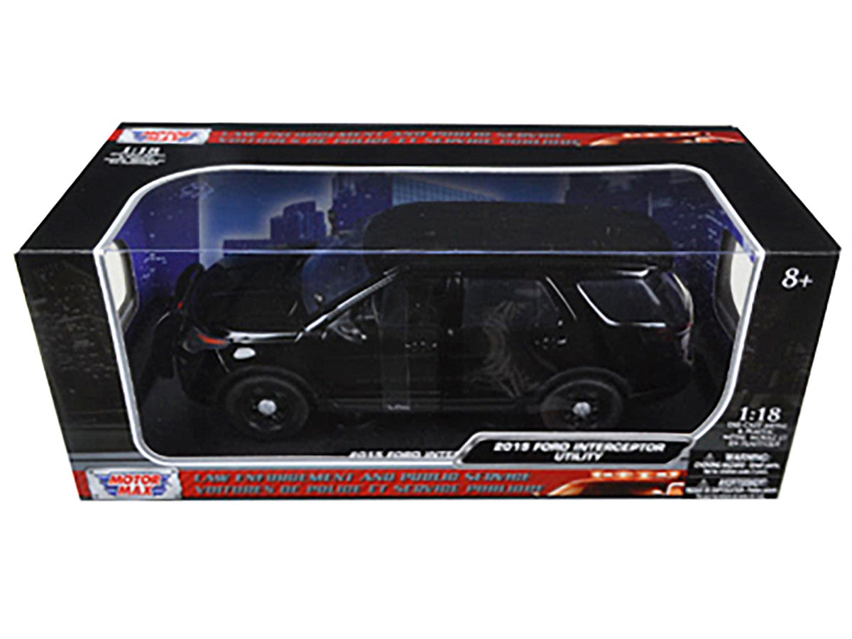 2015 Ford Police Interceptor Utility Special Service Plain Black 1/18 Diecast Model Car by Motormax LuxuryLifeWay Online Store