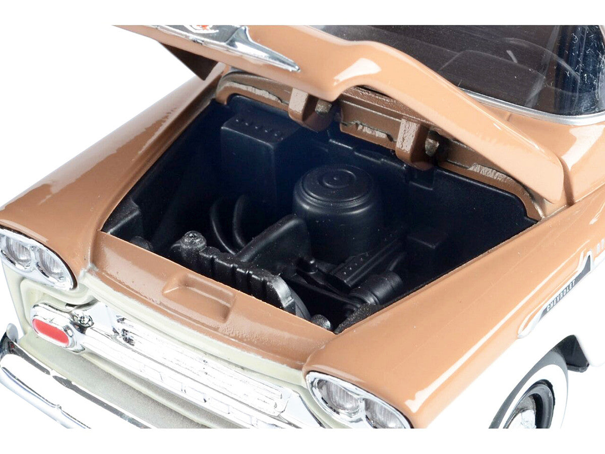 1958 Chevrolet Apache Fleetside Pickup Truck Brown and Beige 1/24 Diecast Model Car by Motormax LuxuryLifeWay Online Store