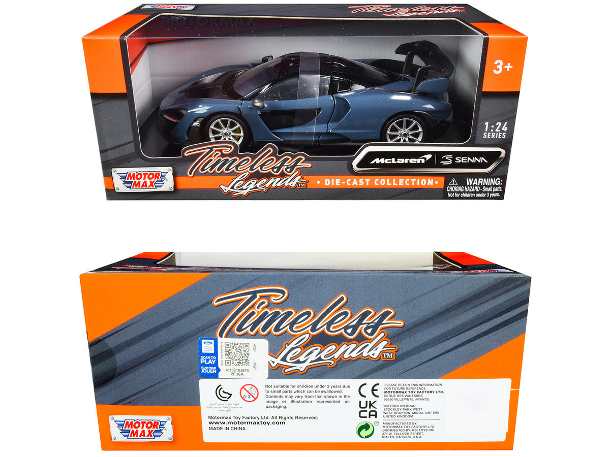 McLaren Senna Gray Metallic and Black "Timeless Legends" 1/24 Diecast Model Car by Motormax LuxuryLifeWay Online Store