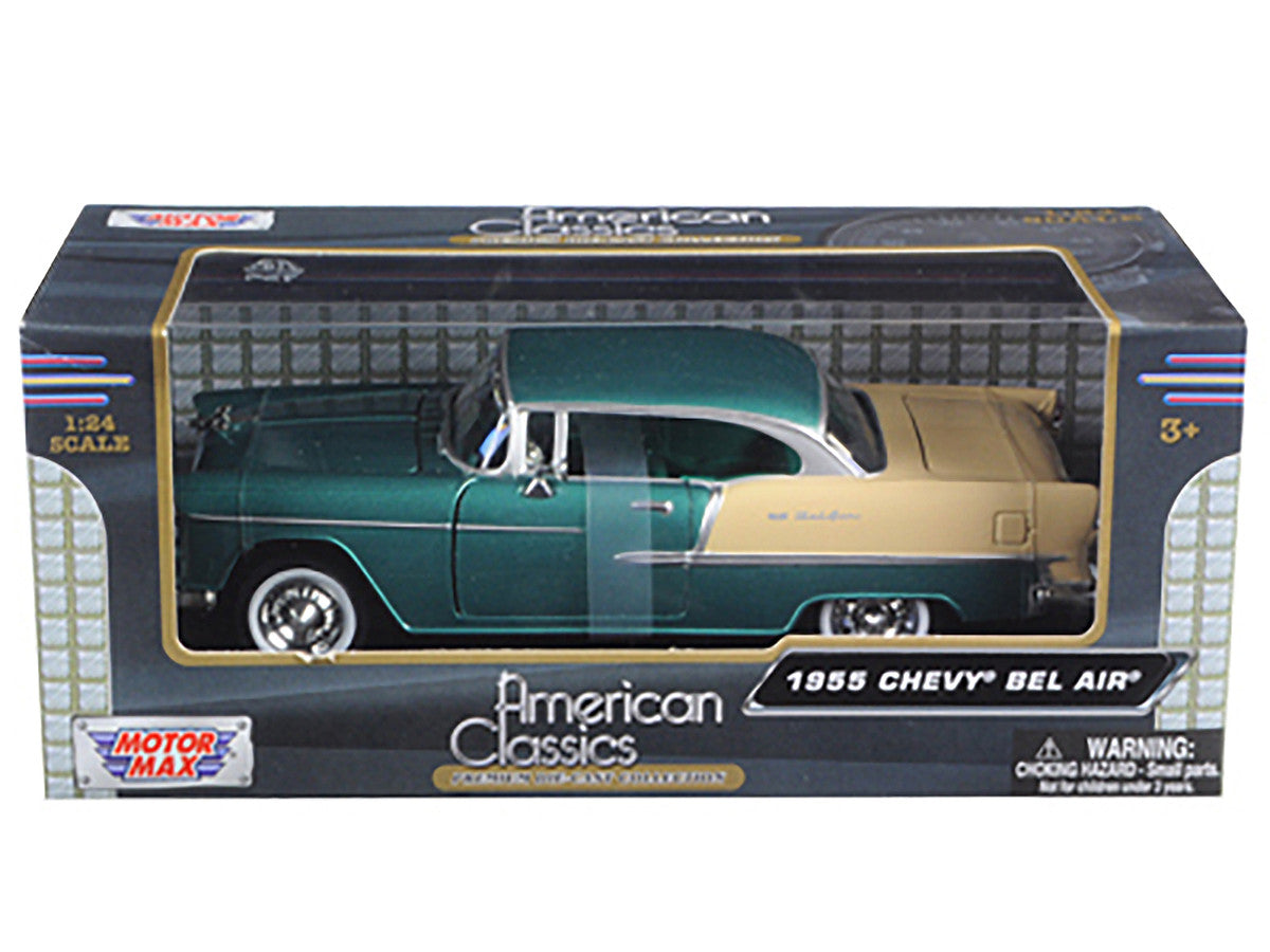 1955 Chevrolet Bel Air Green 1/24 Diecast Model Car by Motormax LuxuryLifeWay Online Store