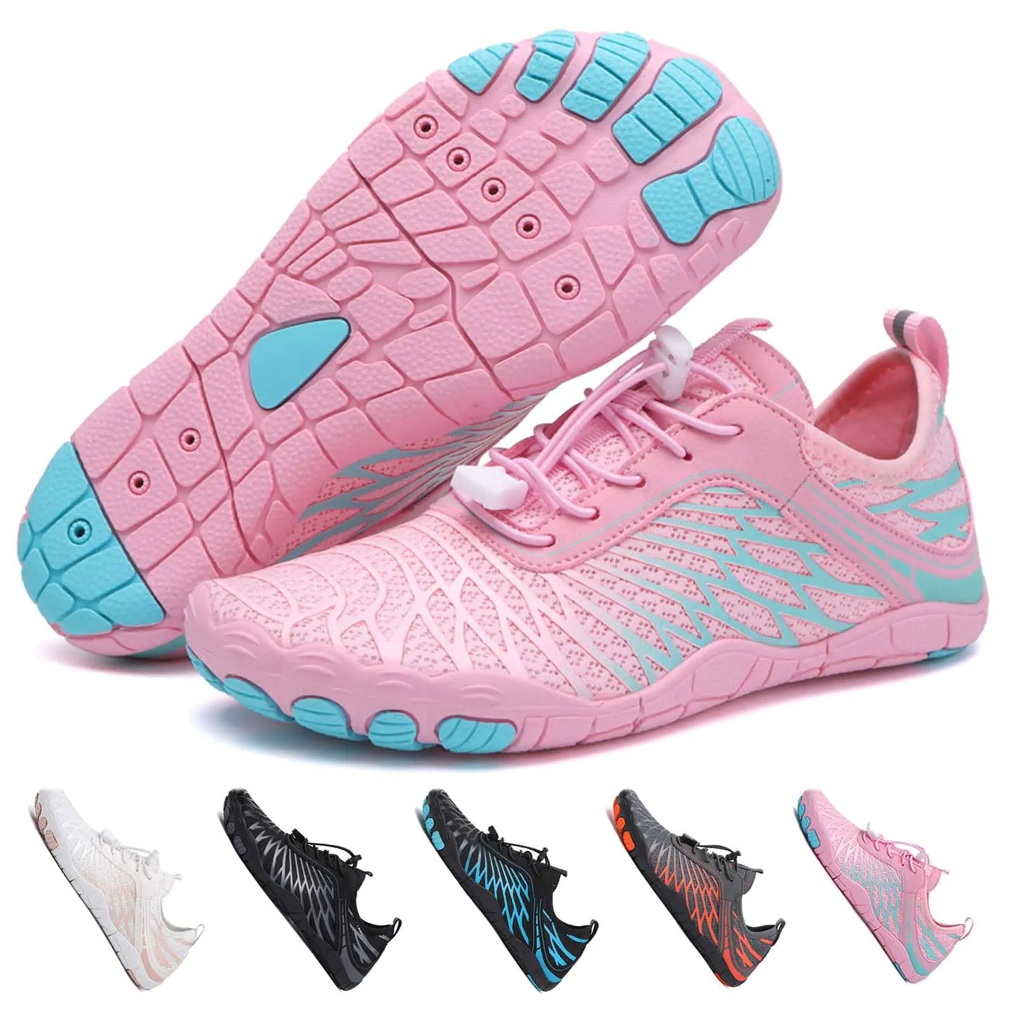 Shuilv Loraxpro Barefoot Shoes Women,Hike Footwear Barefoot Shoes Women Men Water Shoes for Women Shoes with Wide Toe Box Neuropathy Shoes for Women Comfort wear Shoes Grounded Non-Slip Pink