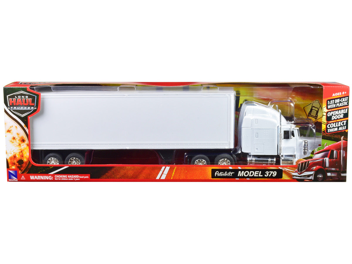 Peterbilt 379 Truck with Dry Goods Trailer White "Long Haul Trucker" Series 1/32 Diecast Model by New Ray LuxuryLifeWay Online Store