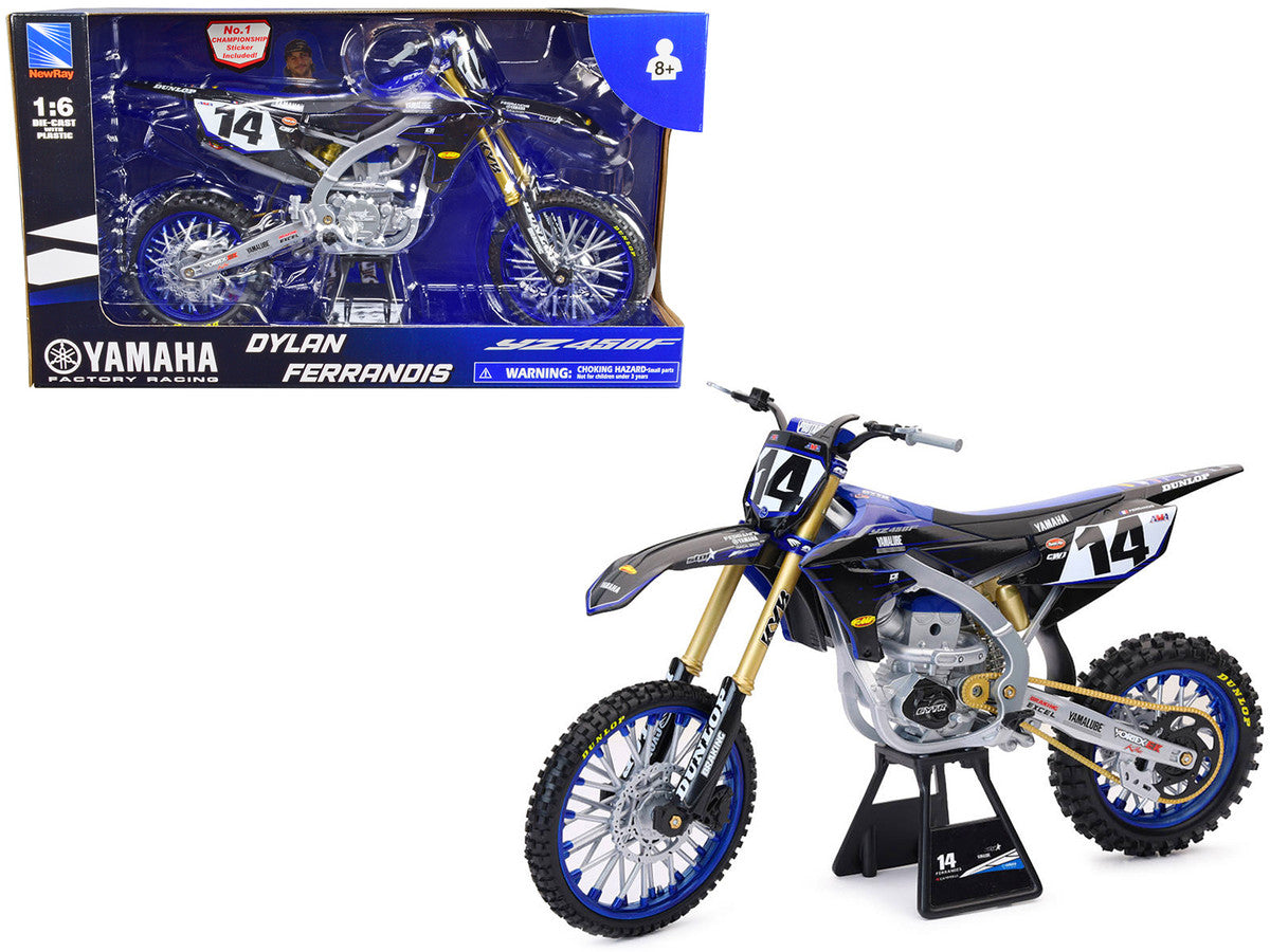Yamaha YZ450F Motorcycle #14 Dylan Ferrandis "Yamaha Factory Racing" 1/6 Diecast Model by New Ray LuxuryLifeWay Online Store
