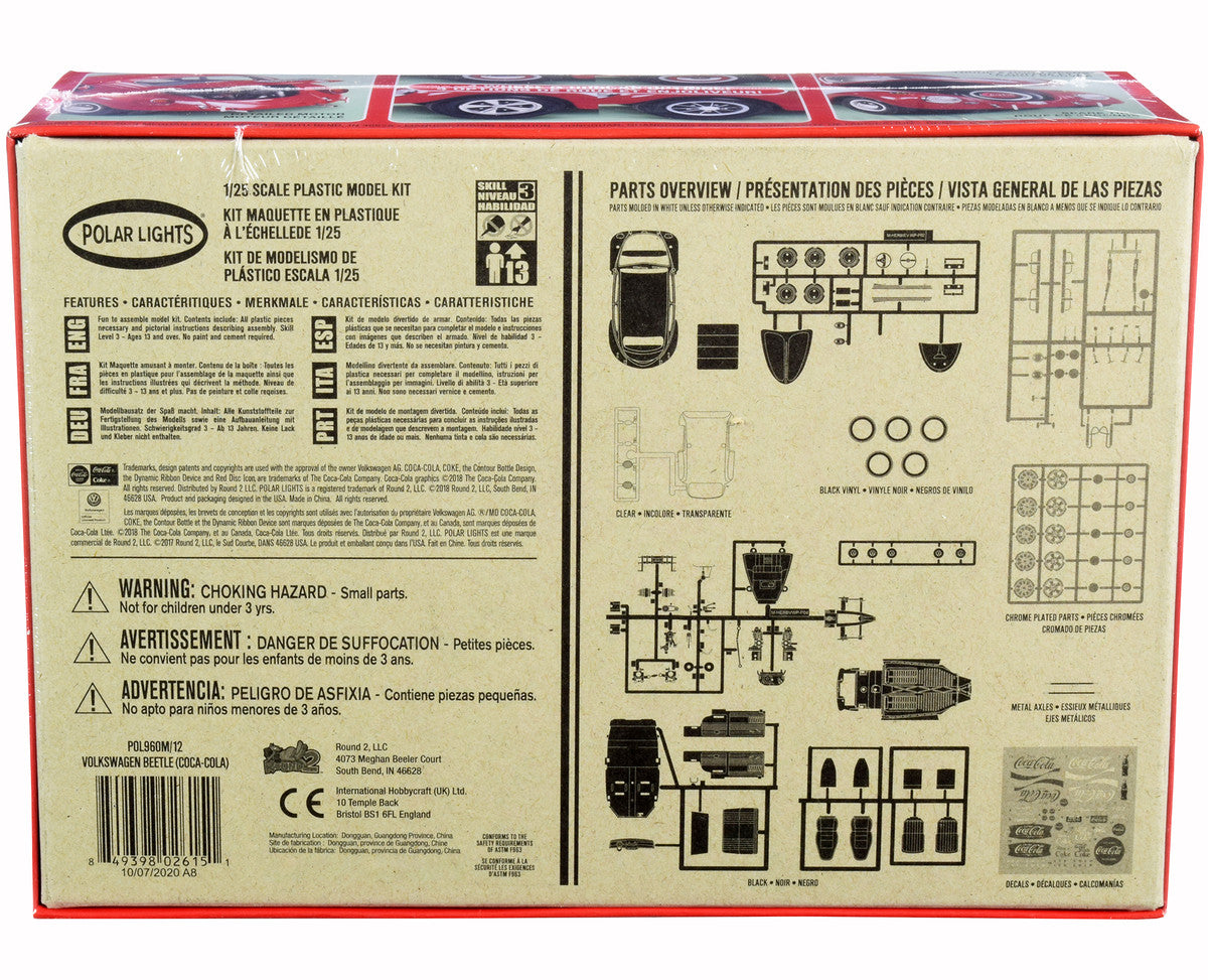 Skill 3 Snap Model Kit Volkswagen Beetle "Coca-Cola" 1/25 Scale Model by Polar Lights LuxuryLifeWay Online Store
