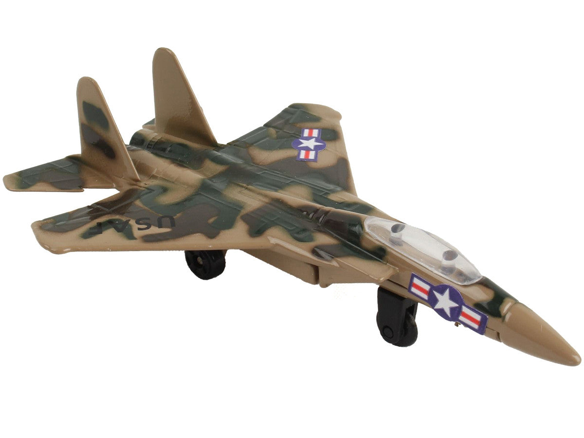 McDonnell Douglas F-15 Eagle Fighter Aircraft Desert Camouflage "United States Air Force" with Runway Section Diecast Model Airplane by Runway24 LuxuryLifeWay Online Store