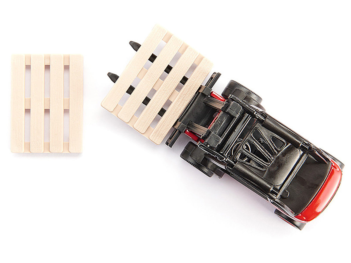 Linde Forklift Truck Red with 2 Pallet Accessories 1/50 Diecast Model by Siku LuxuryLifeWay Online Store