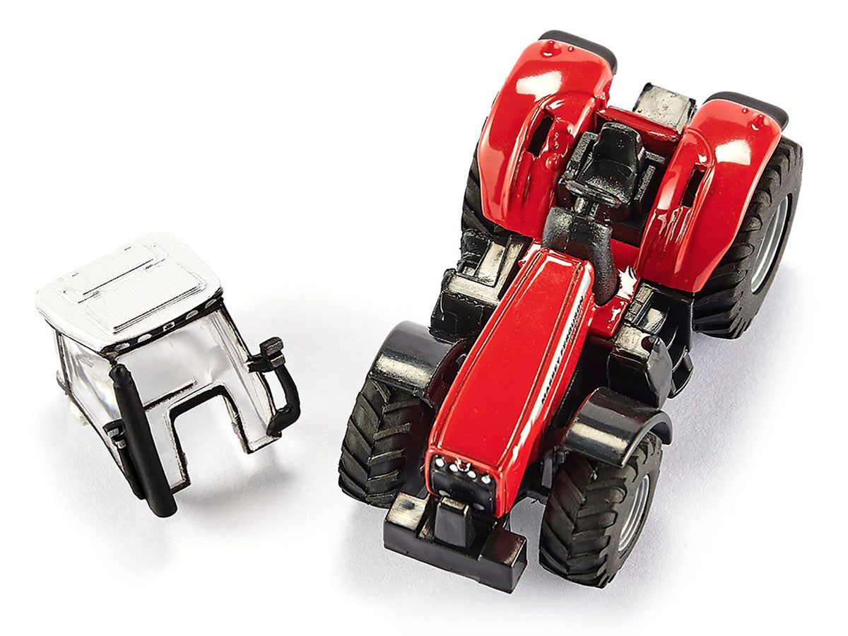 Massey Ferguson 8480 Dyna VT Tractor Red with Silver Top and Krampe Dump Trailer Red 1/87 (HO) Diecast Models by Siku LuxuryLifeWay Online Store